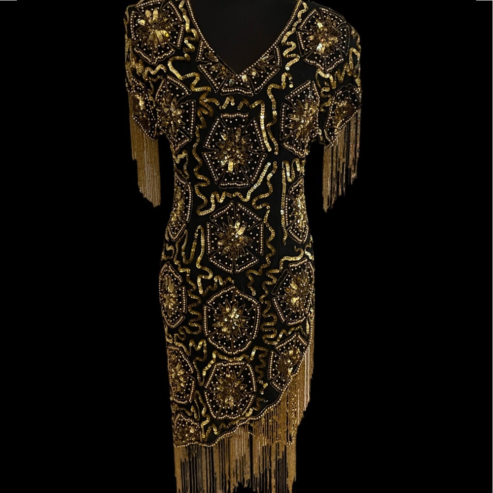 Beautiful one of a kind vintage silk and beaded dress
